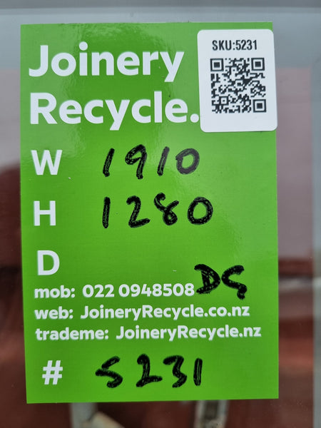 DOUBLE GLAZED Aluminium Window White  1910 W  x  1280 H  [#5231 SF] Joinery Recycle