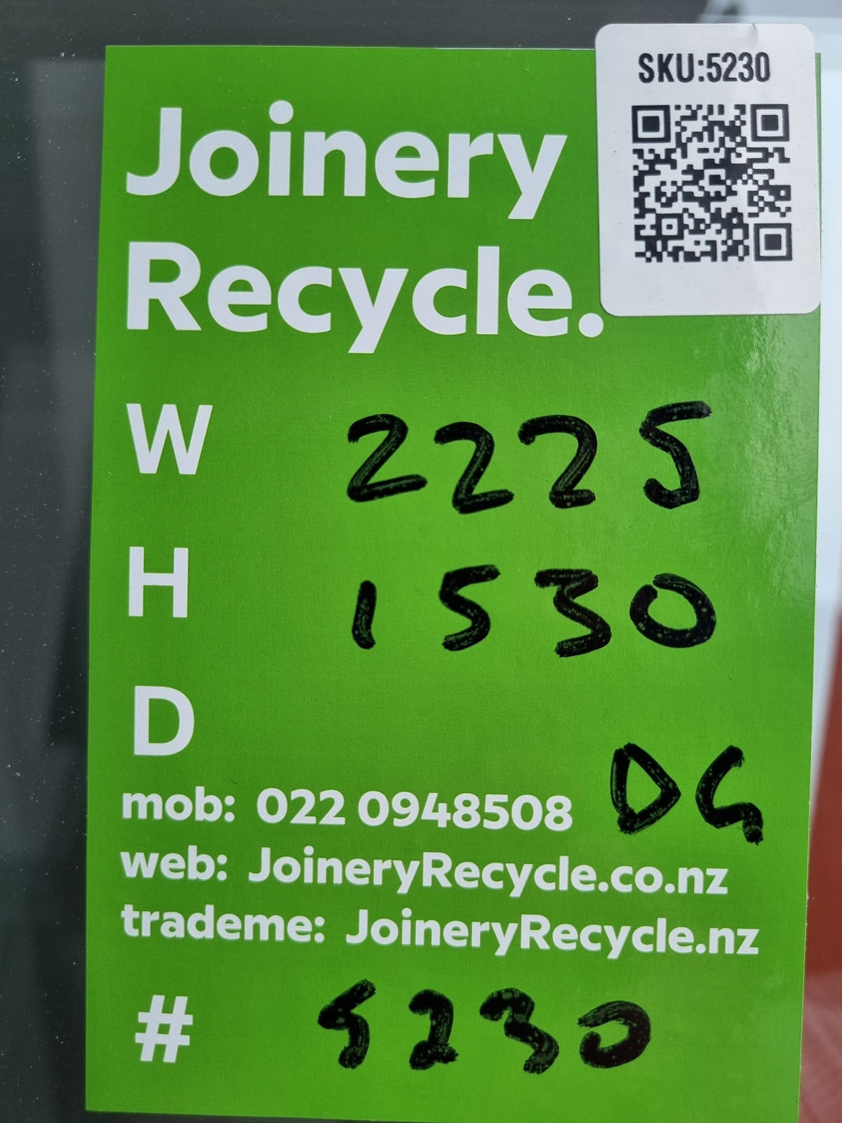 DOUBLE GLAZED Aluminium Window White 2225 W  x  1530 H  [#5230 SF] Joinery Recycle