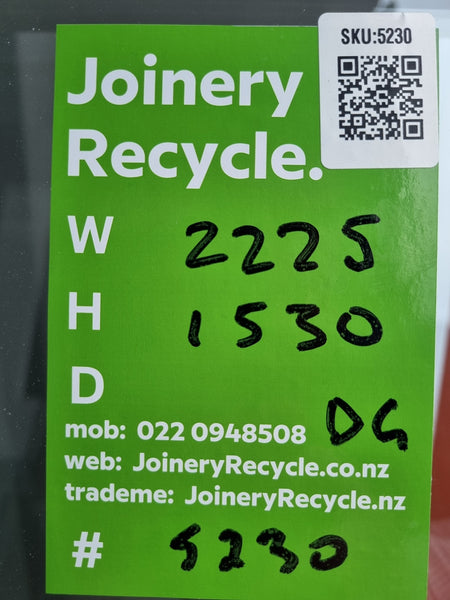 DOUBLE GLAZED Aluminium Window White 2225 W  x  1530 H  [#5230 SF] Joinery Recycle