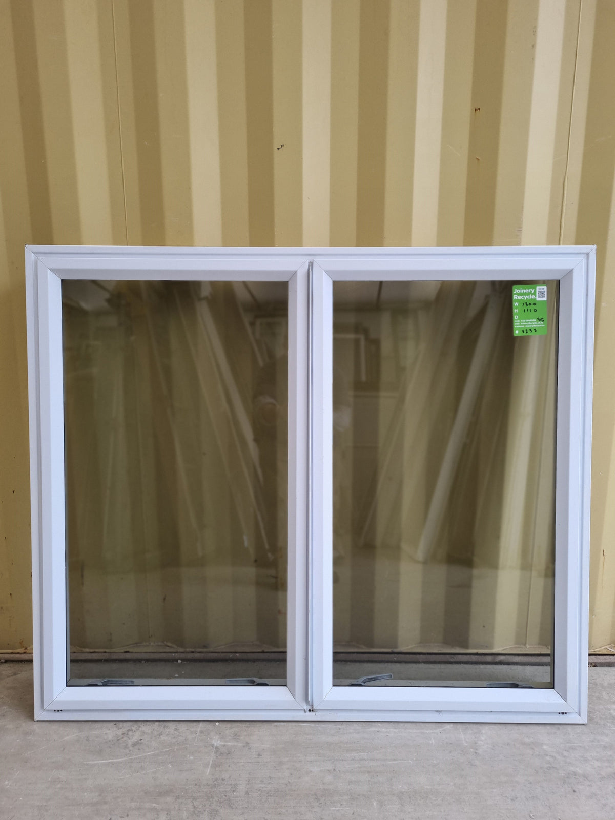Aluminium Window White 1300  W  x  1110 H  [#5232 SF] exterior side - Joinery Recycle