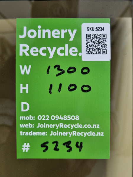 Aluminium Window White  1300 W  x  1100 H  [#5234 SF] Joinery Recycle