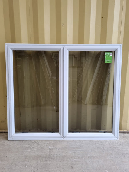 Aluminium Window White  1300 W  x  1100 H  [#5234 SF]  exterior side - Joinery Recycle