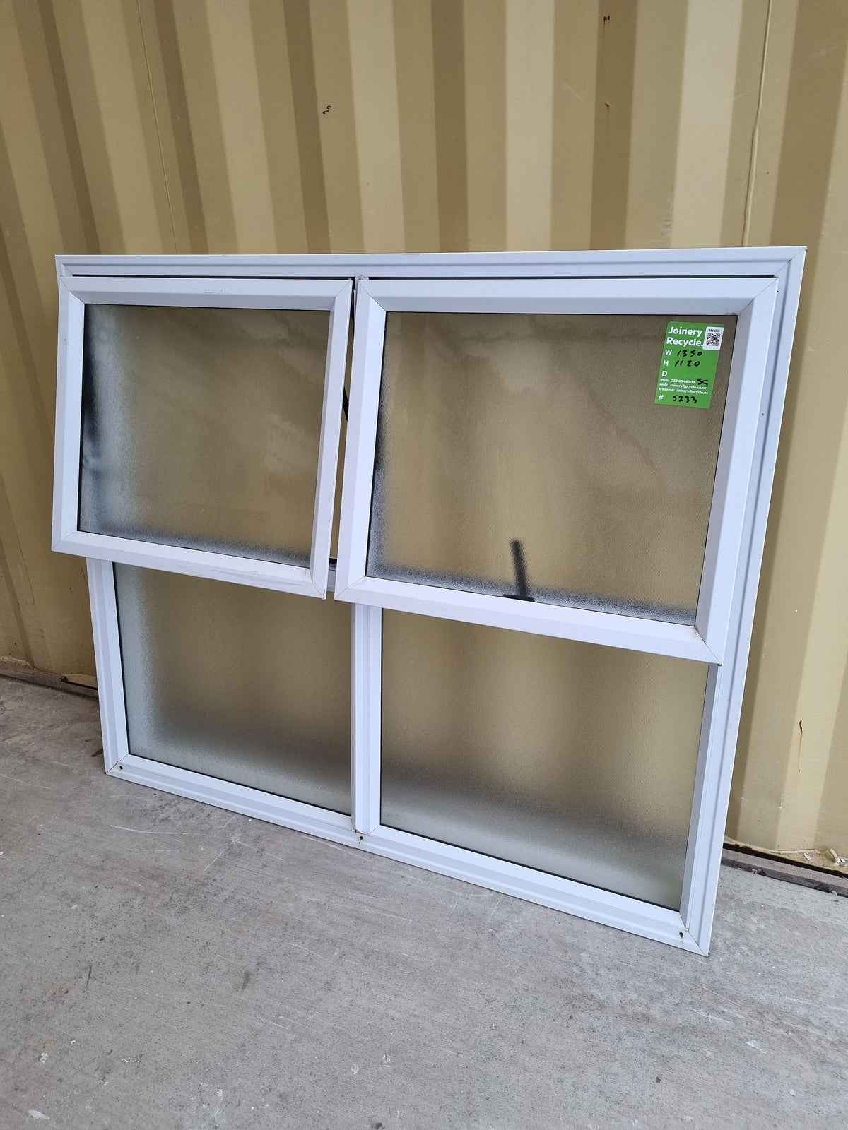 Aluminium Window White  1350 W  x  1120 H  [#5233 SF] Joinery Recycle