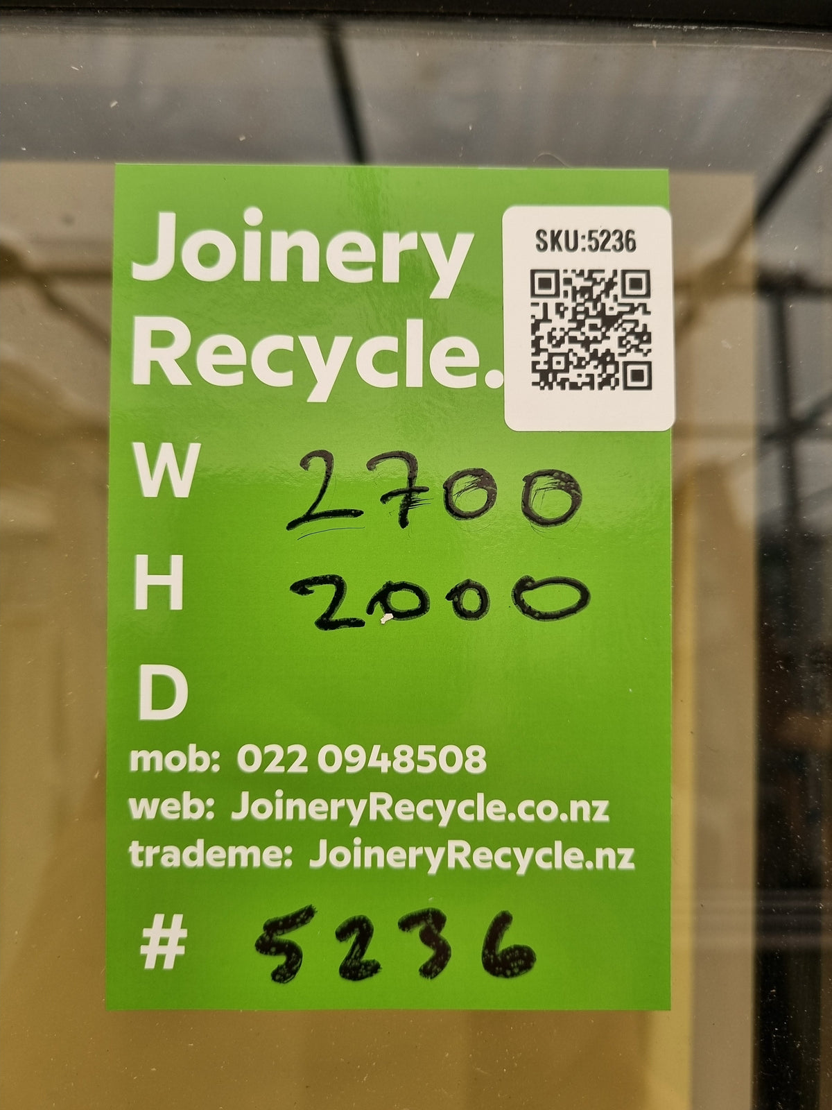 RANCH SLIDER Black 2700 W x 2000 H [#5236 SF] Joinery Recycle