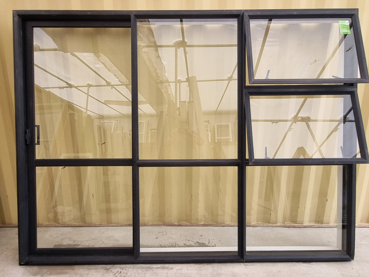 2 opening windows - RANCH SLIDER Black 2700 W x 2000 H [#5236 SF] Joinery Recycle