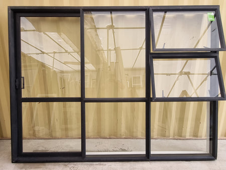 2 opening windows - RANCH SLIDER Black 2700 W x 2000 H [#5236 SF] Joinery Recycle