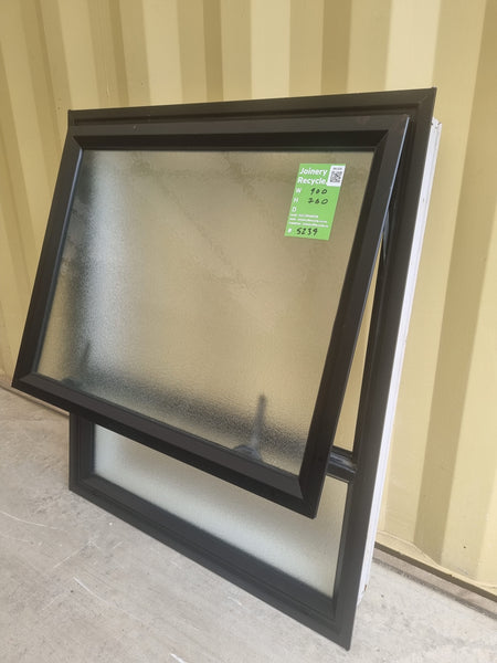 Aluminium Window Black 900 W  x 760 H [#5239 SF] open window -  Joinery Recycle