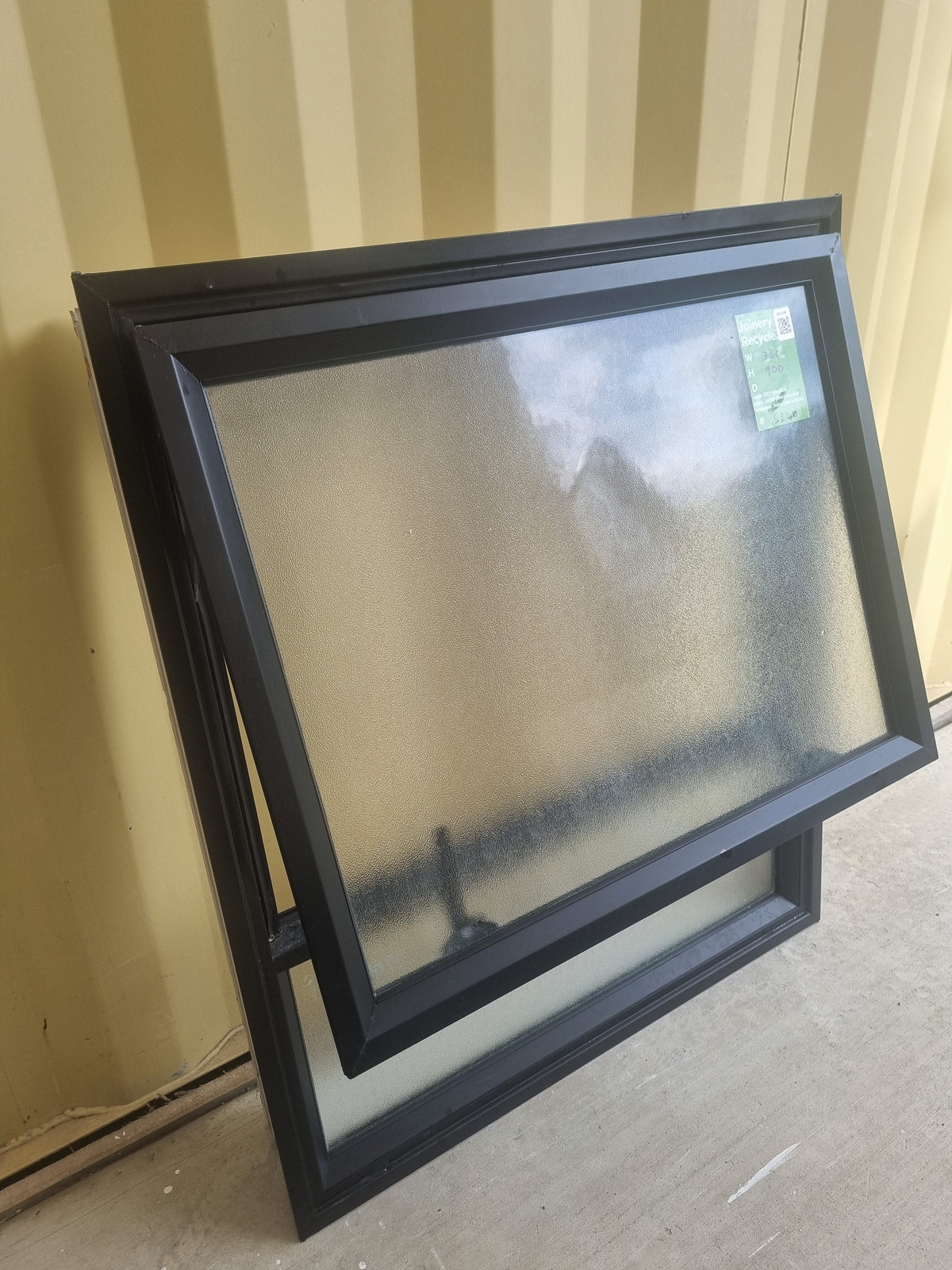 Aluminium Window Black 760 W  x 900 H [#5240 SF] side view - Joinery Recycle