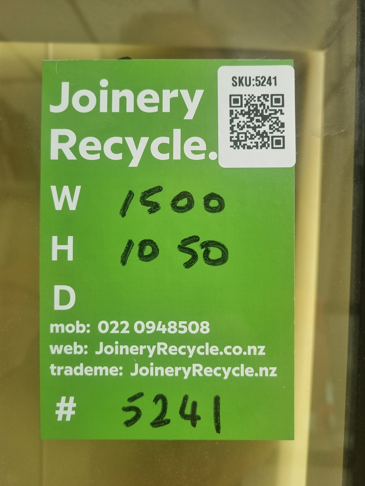 Aluminium Window Black 1500 W  x 1050 H [#5241 SF] Joinery Recycle