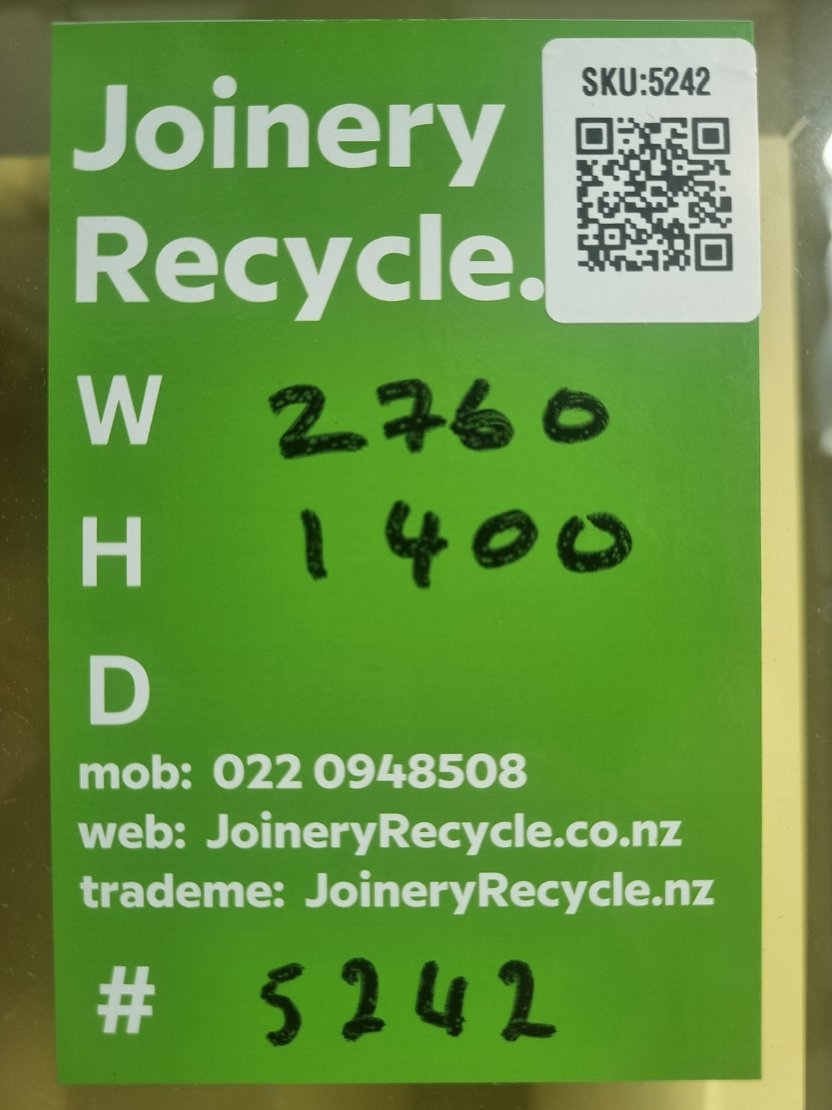 Aluminium Window Black  2760 W  x 1400 H [#5242 SF] Joinery Recycle