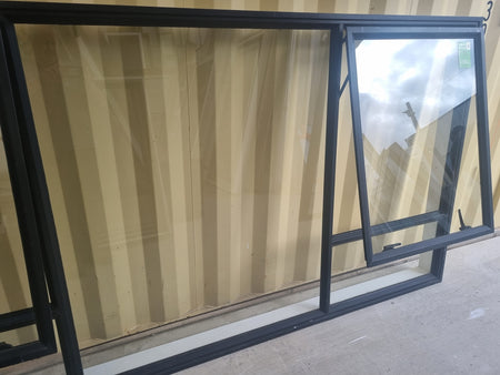 Aluminium Window Black  2760 W  x 1400 H [#5242 SF] Joinery Recycle