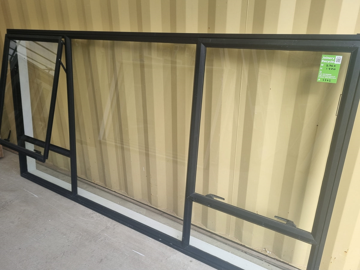 Aluminium Window Black  2760 W  x 1400 H [#5242 SF] Joinery Recycle