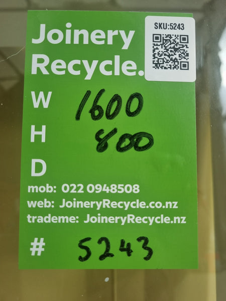 Aluminium Window Black 1600 W  x 800 H [#5243 SF] Joinery Recycle