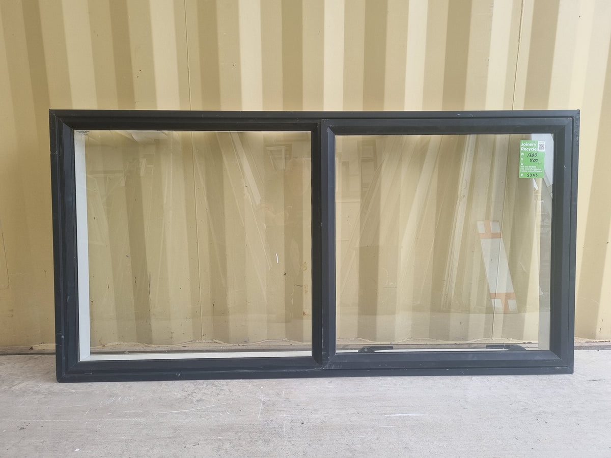 Aluminium Window Black 1600 W  x 800 H [#5243 SF] Joinery Recycle