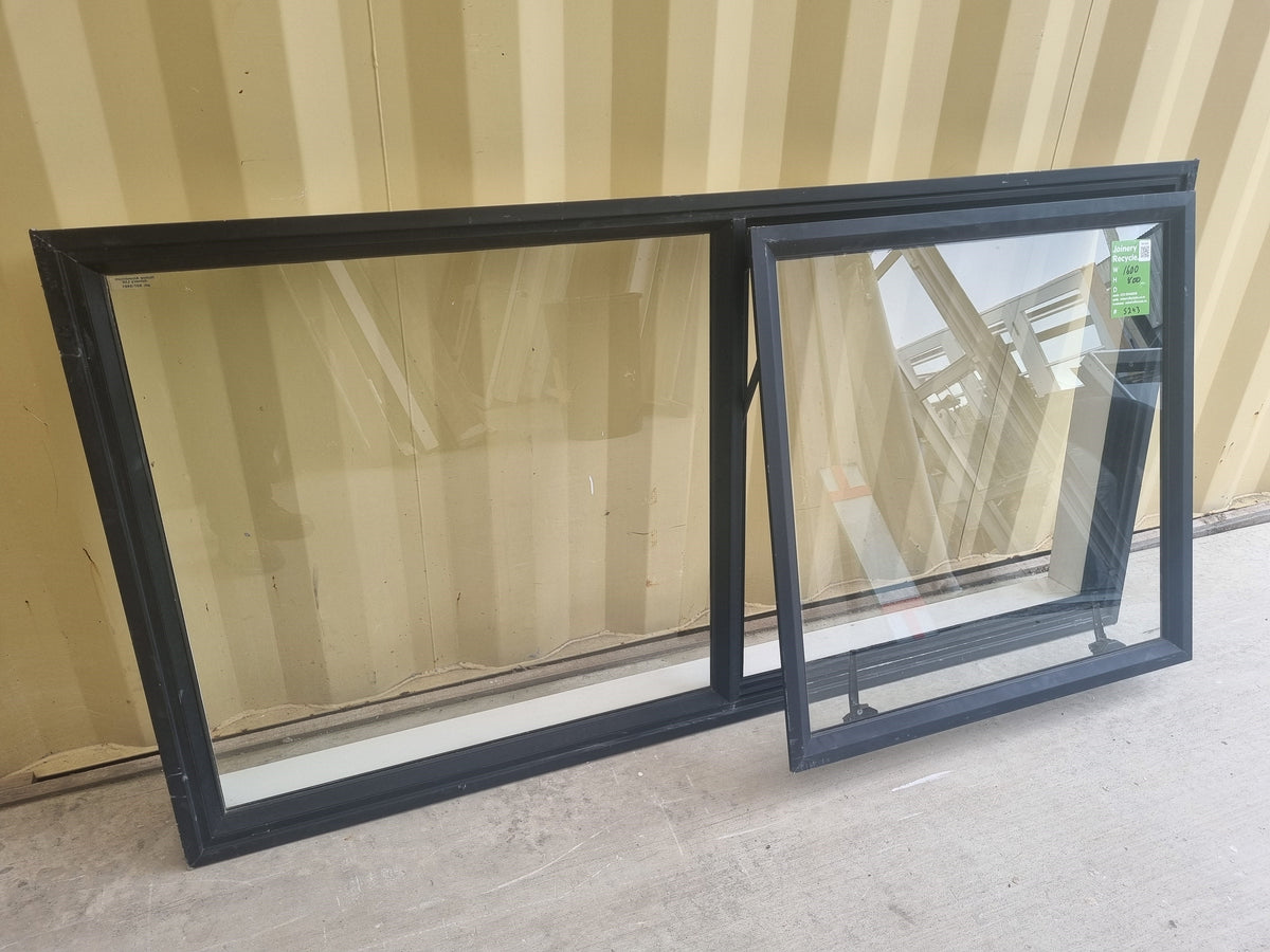 Aluminium Window Black 1600 W  x 800 H [#5243 SF] Joinery Recycle