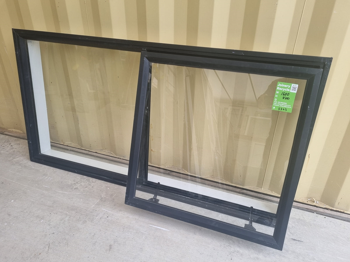 Aluminium Window Black 1600 W  x 800 H [#5243 SF] Joinery Recycle