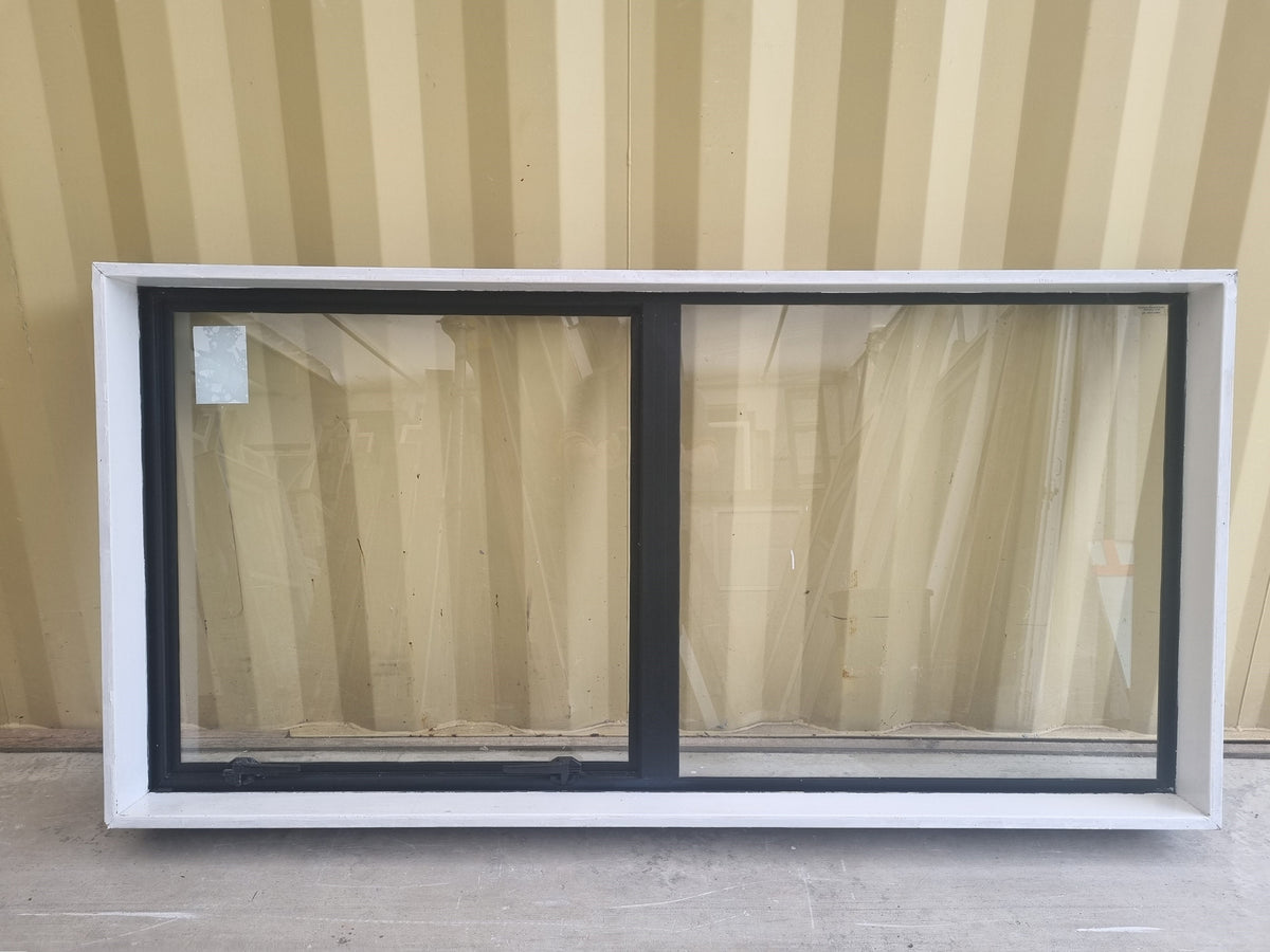 Aluminium Window Black 1600 W  x 800 H [#5243 SF] Joinery Recycle
