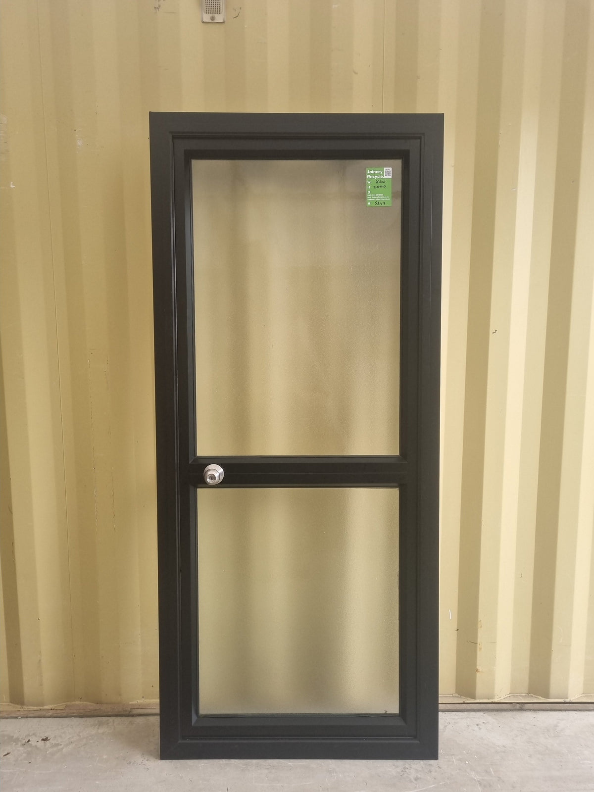 Aluminium & Glass Single Door 860 W x 2000 H  [#5247 SF] Joinery Recycle