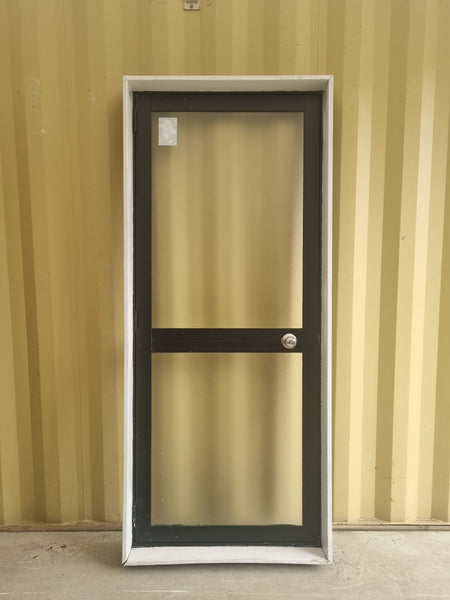 Aluminium & Glass Single Door 860 W x 2000 H  [#5247 SF] Joinery Recycle