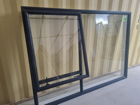Aluminium Window Black  2000 W  x 1400 H [#5244 SF] Joinery Recycle