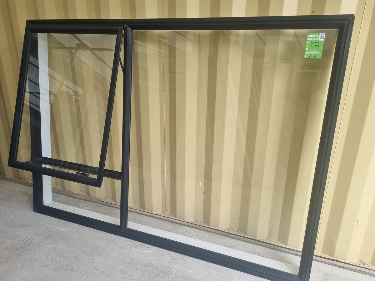 Aluminium Window Black  2000 W  x 1400 H [#5245 SF] Joinery Recycle