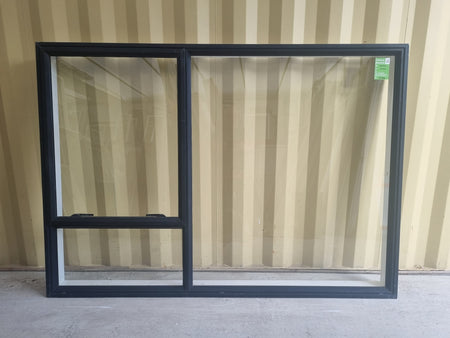 Aluminium Window Black 2000 W  x 1400 H [#5246 SF] Joinery Recycle