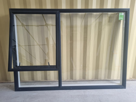 Aluminium Window Black 2000 W  x 1400 H [#5246 SF] Joinery Recycle