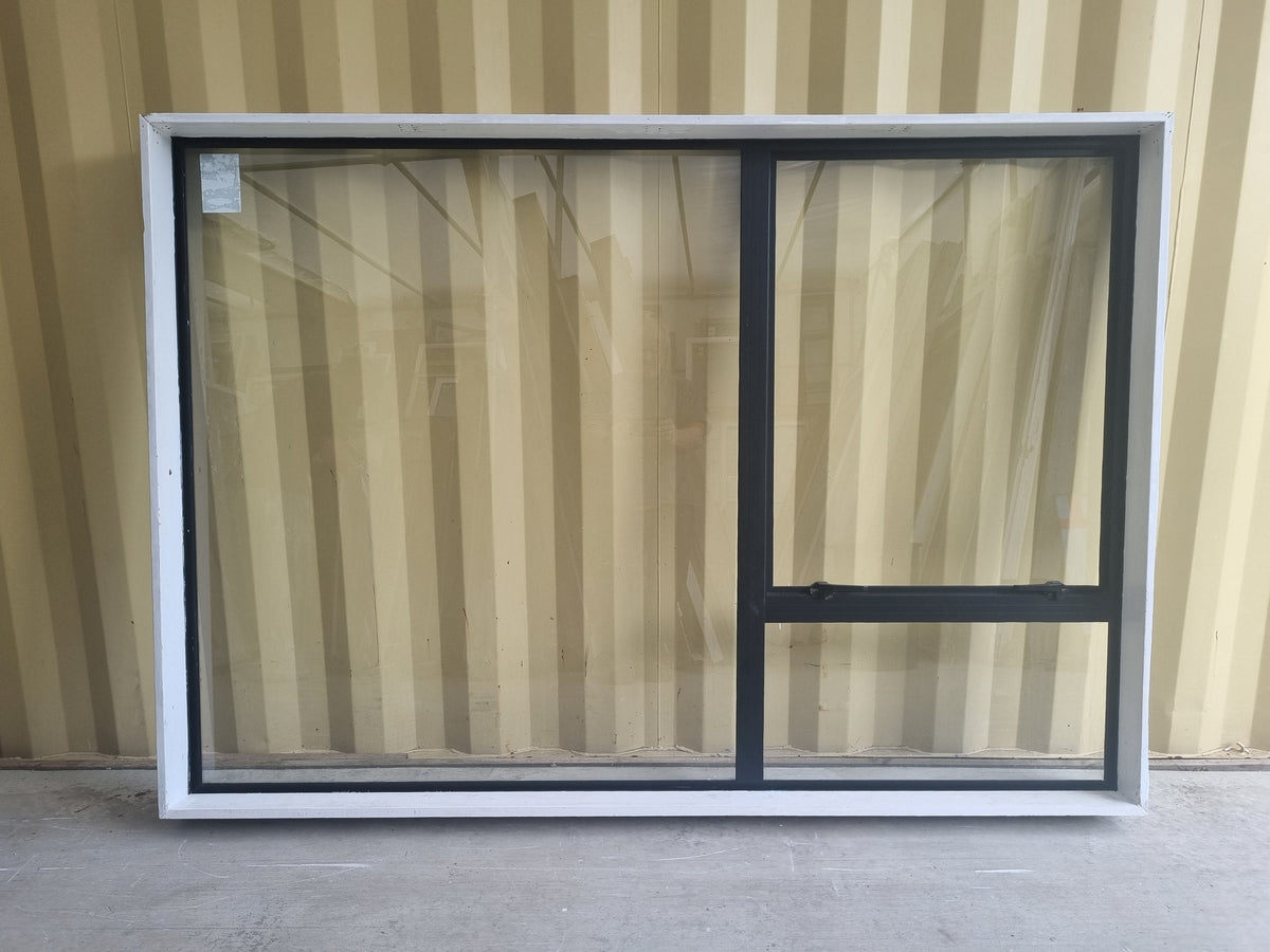 Aluminium Window Black 2000 W  x 1400 H [#5246 SF] Joinery Recycle