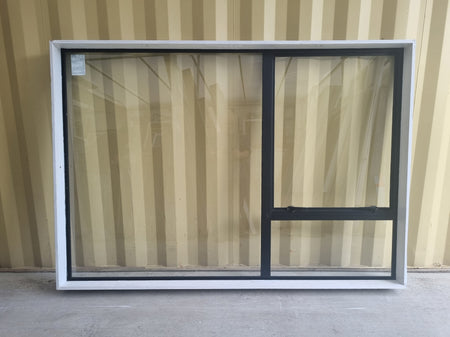 Aluminium Window Black 2000 W  x 1400 H [#5246 SF] Joinery Recycle