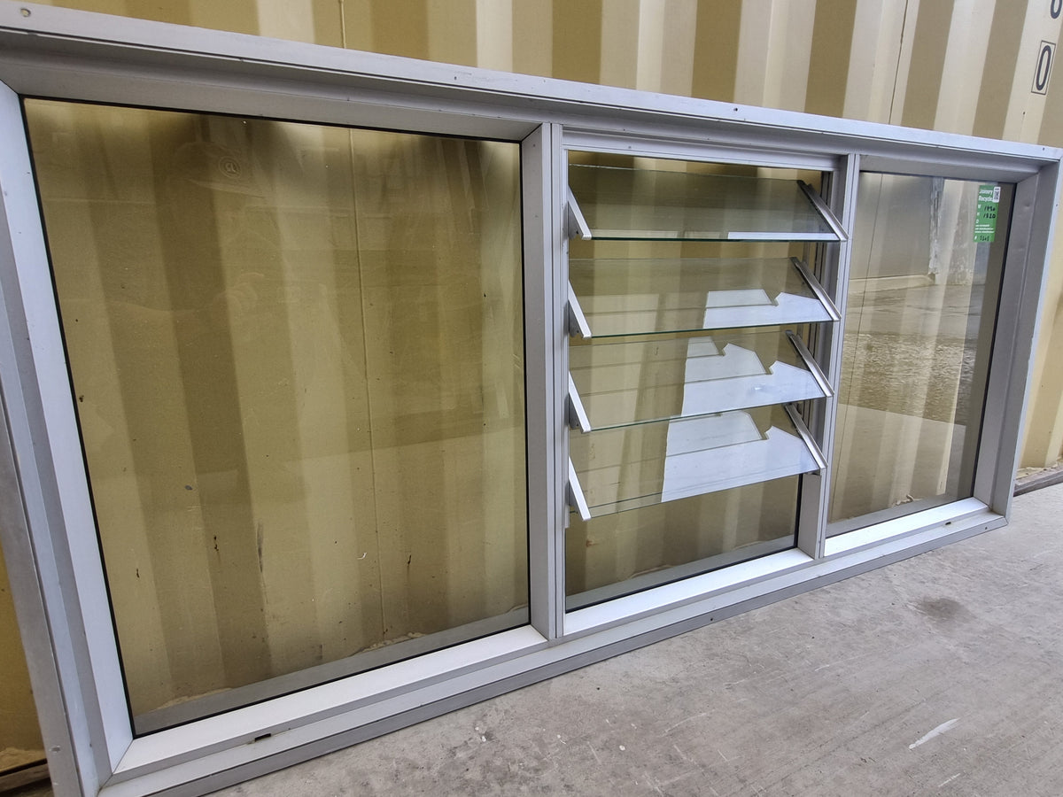 Aluminium Window Silver  1830 W  x 820 H [#5248] Joinery Recycle