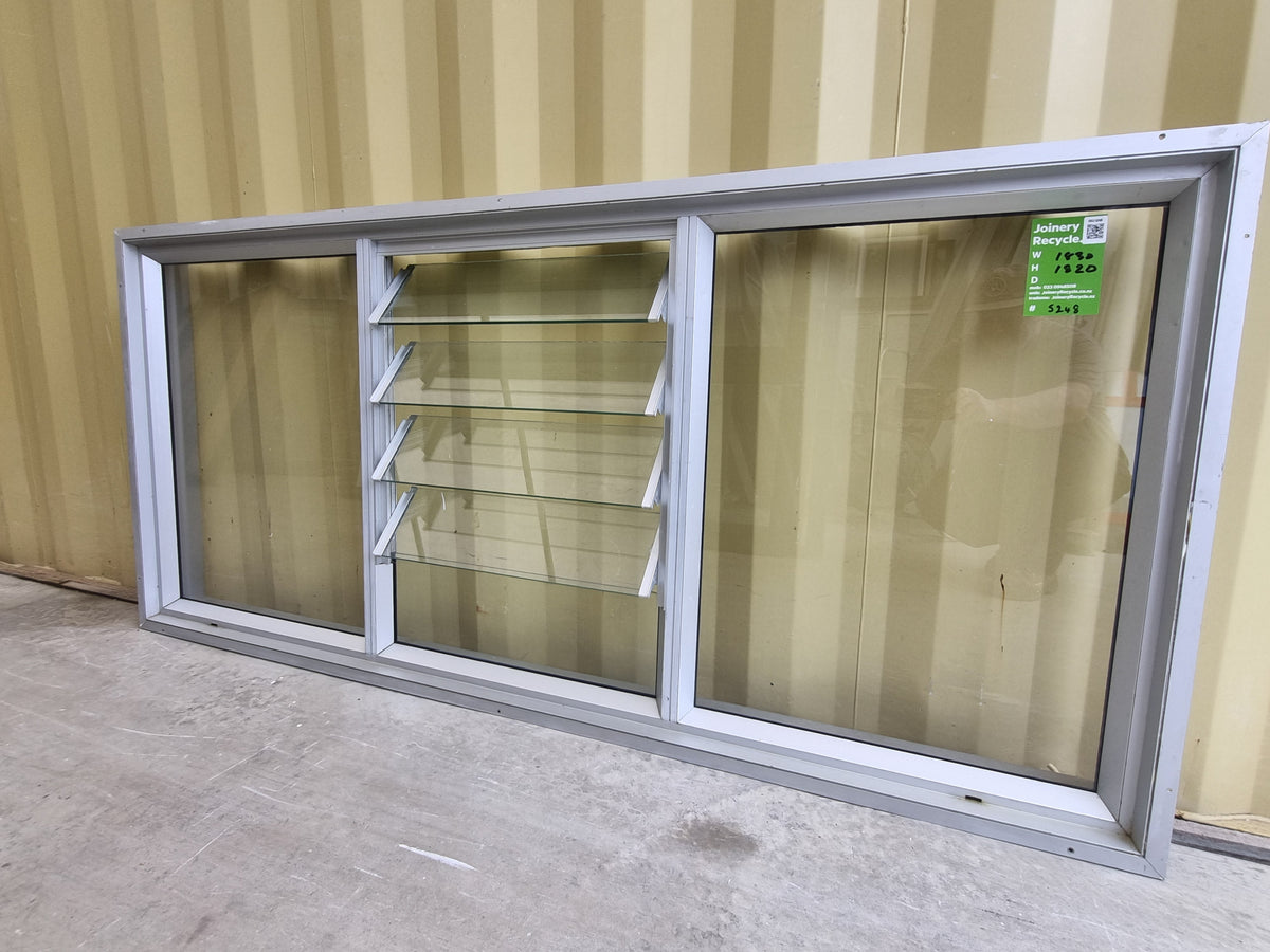 Aluminium Window Silver  1830 W  x 820 H [#5248] Joinery Recycle