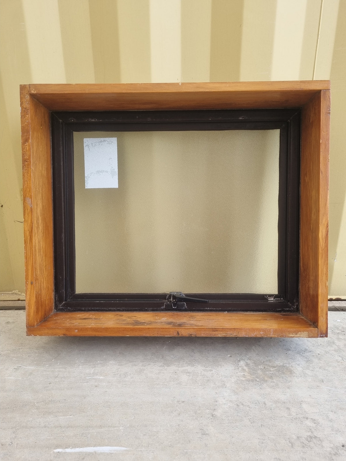 Aluminium Window Brown 600 W  x 500 H [#5249 SF] Interior side -  Joinery Recycle
