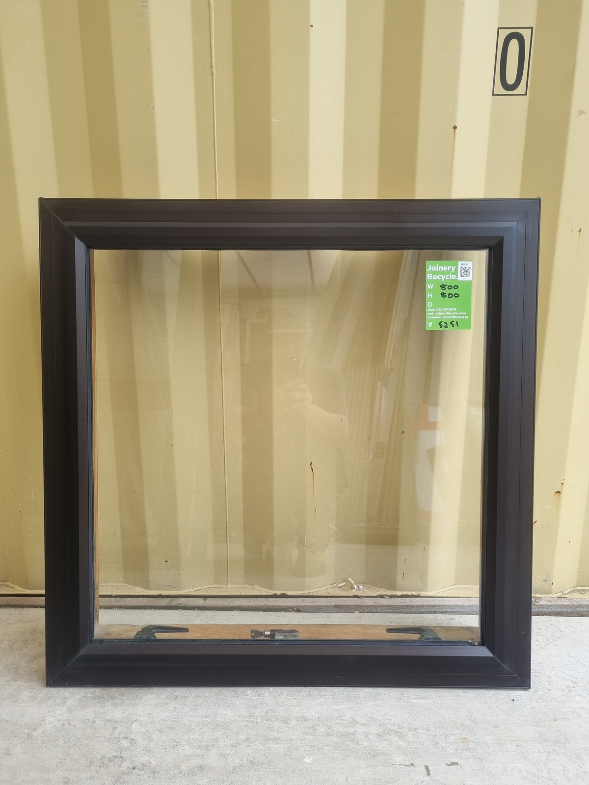 Aluminium Window Brown 800 W  x 800 H [#5251 SF]Exterior side -  Joinery Recycle