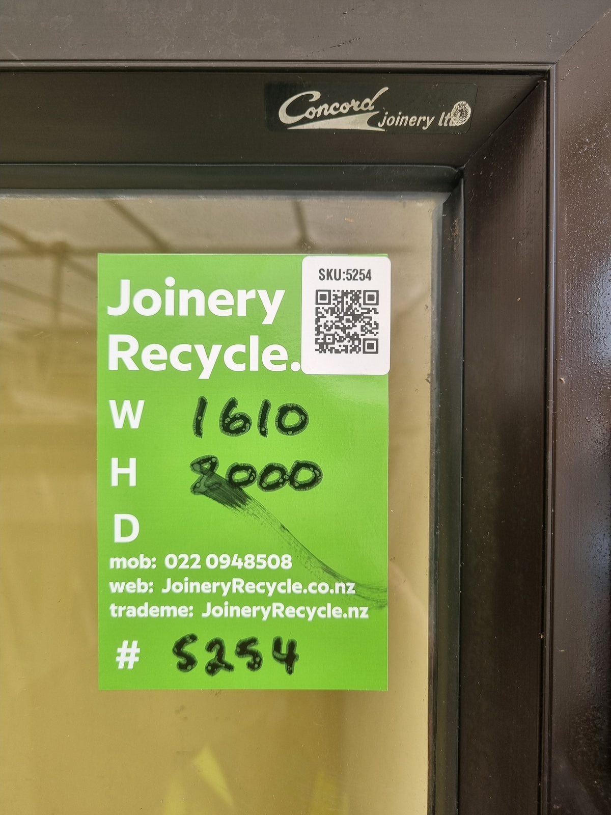 Aluminium French Door Brown 1610 W x 2000 H [#5254 SF] Joinery Recycle
