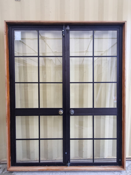 Aluminium French Door Brown 1610 W x 2000 H [#5254 SF] Interior side -  Joinery Recycle