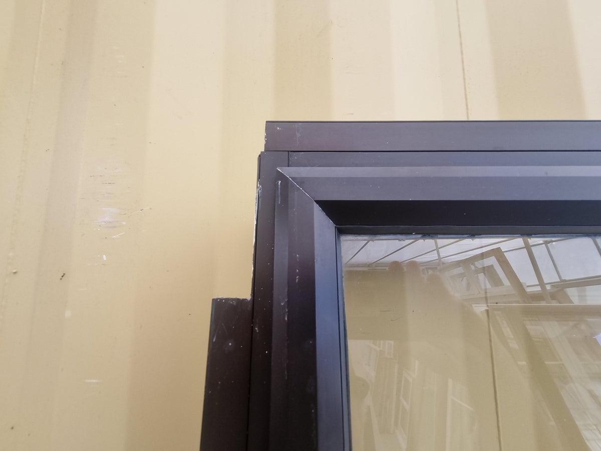 Aluminium French Door with Side Light Brown  2700 W x 2000 H [#5256 SF] Joinery Recycle