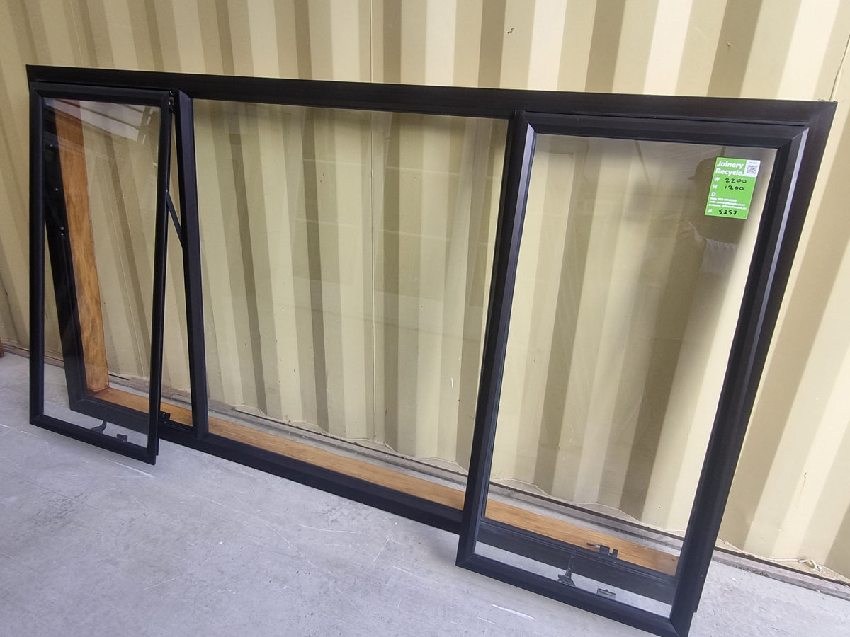 Aluminium Window Brown 2200 W  x 1200 H [#5257 SF] Joinery Recycle