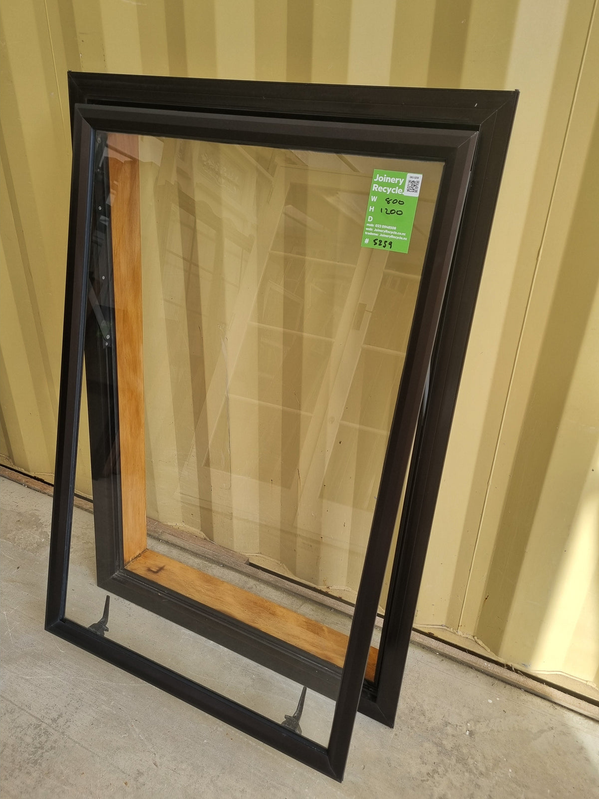Aluminium Window Brown 800 W  x 1200 H [#5259 SF]  open window -  Joinery Recycle