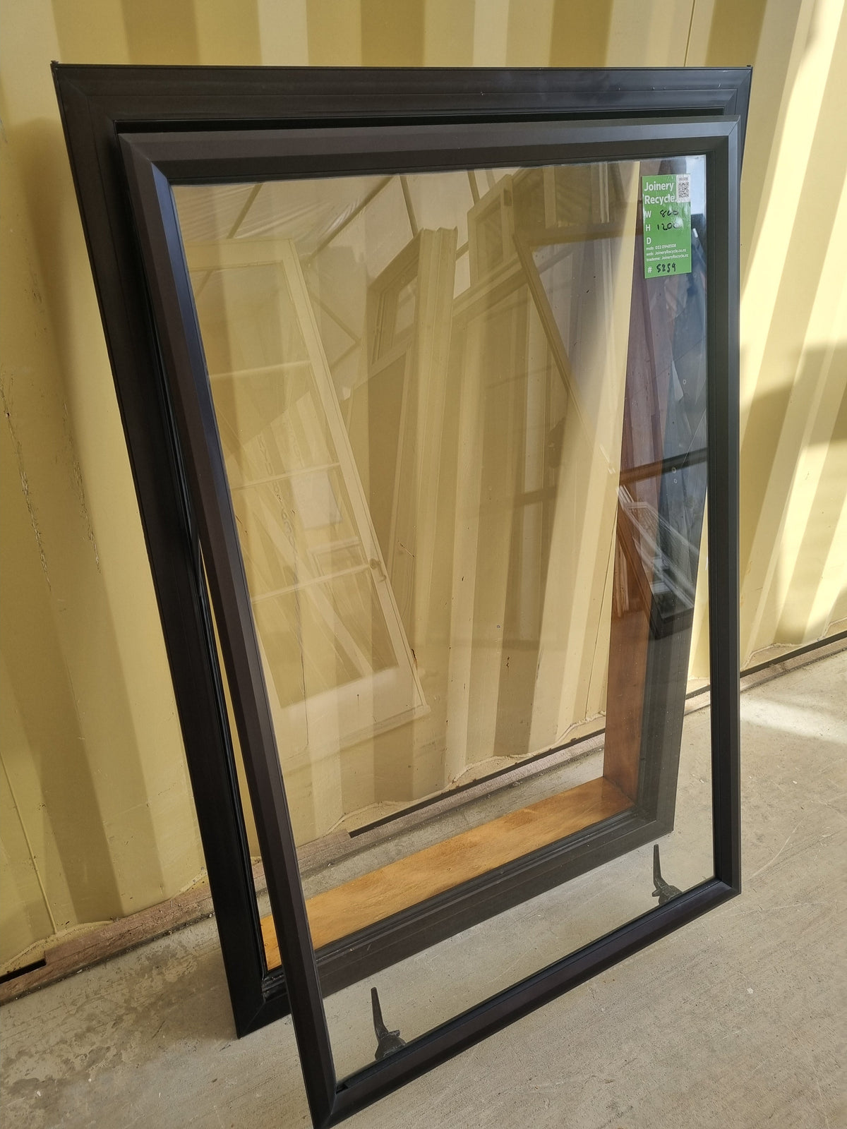 Aluminium Window Brown 800 W  x 1200 H [#5259 SF]side view -  Joinery Recycle