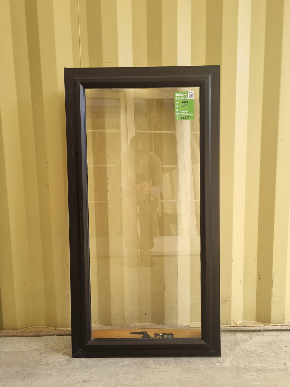 Aluminium Window Brown 600 W  x 1200 H [#5255 SF] Exterior side - Joinery Recycle