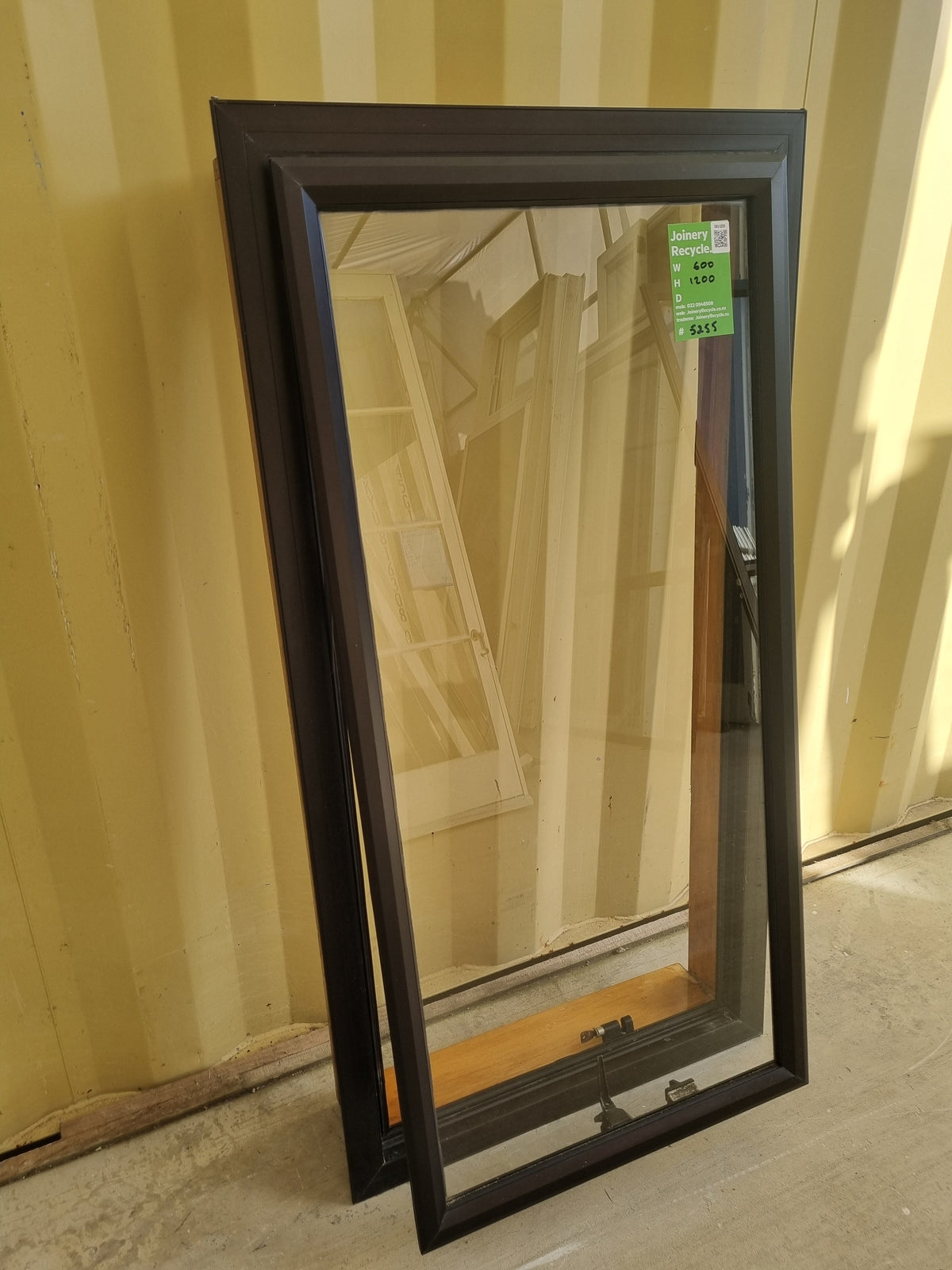 Aluminium Window Brown 600 W  x 1200 H [#5255 SF] open window -   Joinery Recycle