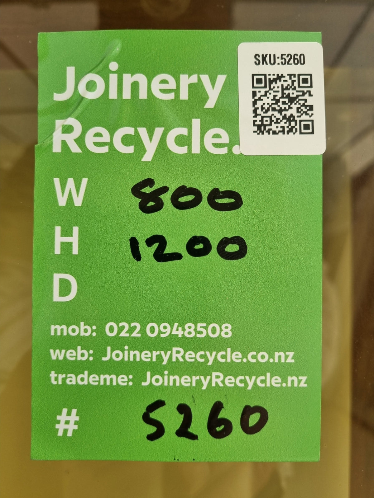 Aluminium Window Brown 800 W  x 1200 H [#5260 SF] Joinery Recycle