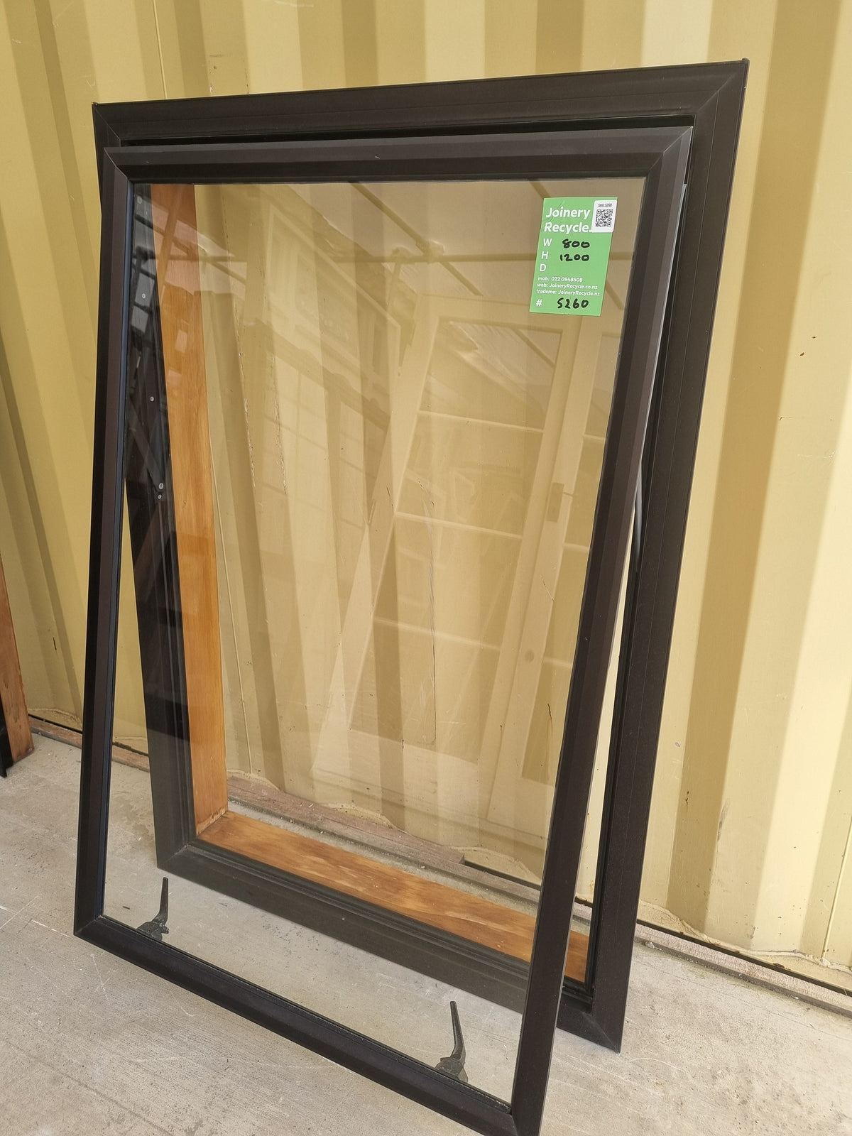 Aluminium Window Brown 800 W  x 1200 H [#5260 SF] open window -   Joinery Recycle