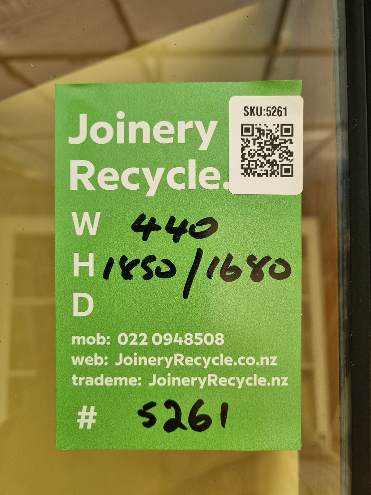 Aluminium Window Brown 440 W  x  1850/1680 H [#5261 SF] Joinery Recycle