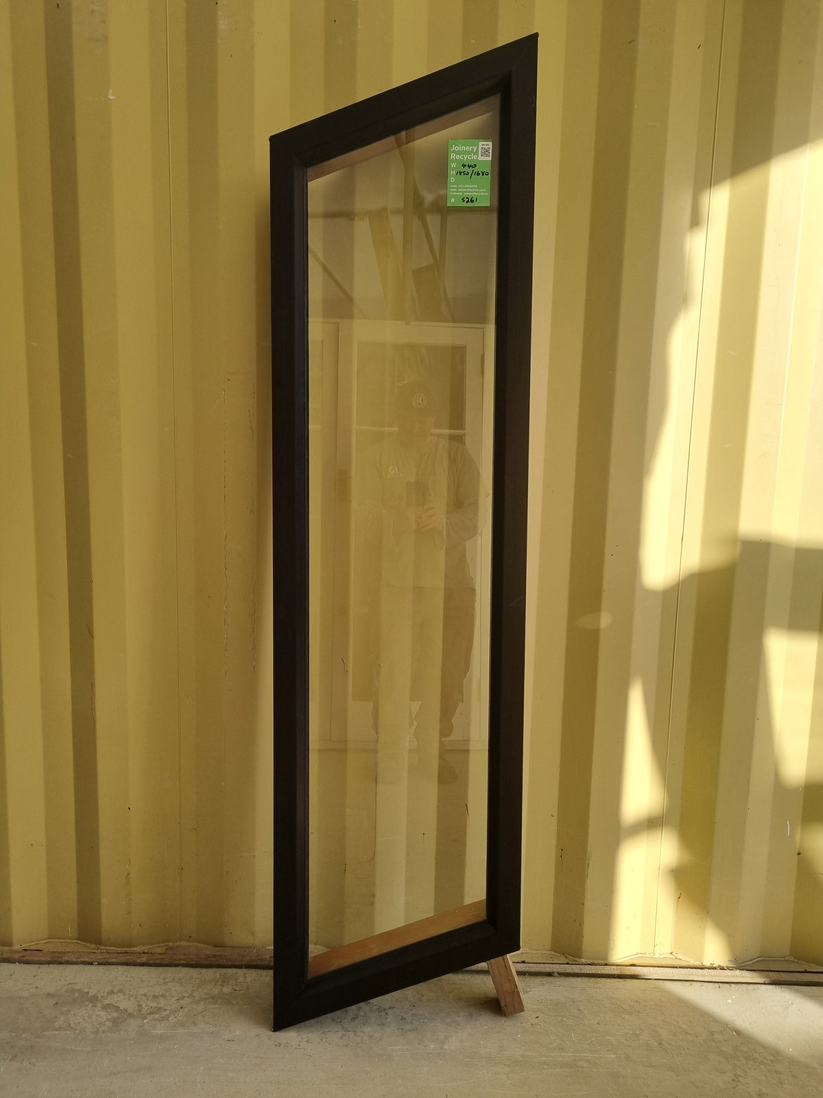 Aluminium Window Brown 440 W  x  1850/1680 H [#5261 SF]Exterior side -  Joinery Recycle