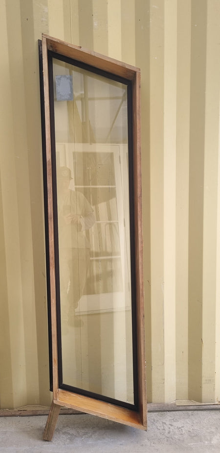 Aluminium Window Brown 440 W  x  1850/1680 H [#5261 SF] Interior side -  Joinery Recycle
