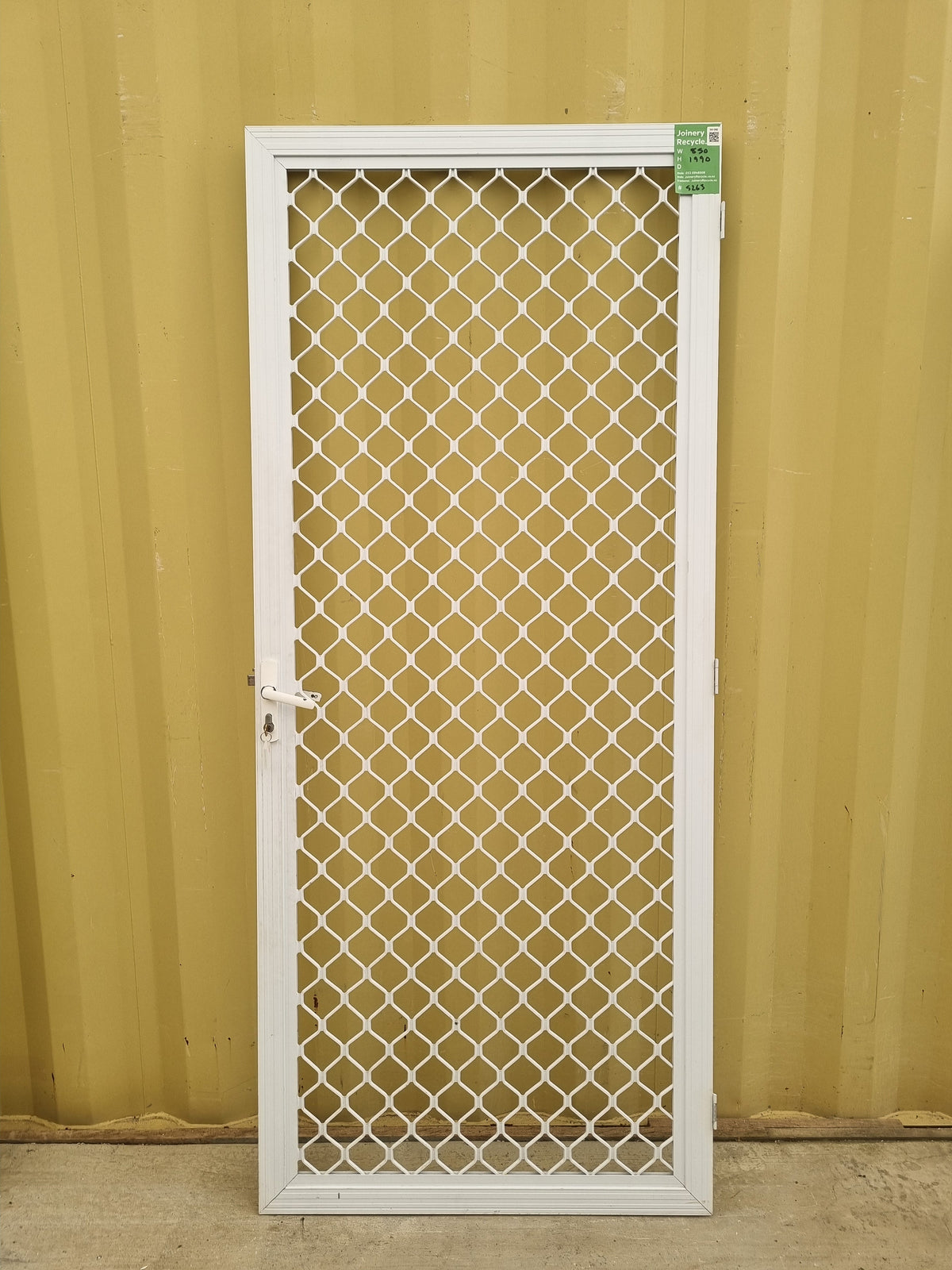 SECURITY SCREEN DOOR   850 W x 1990 H [#5263 SF]Exterior side -  Joinery Recycle