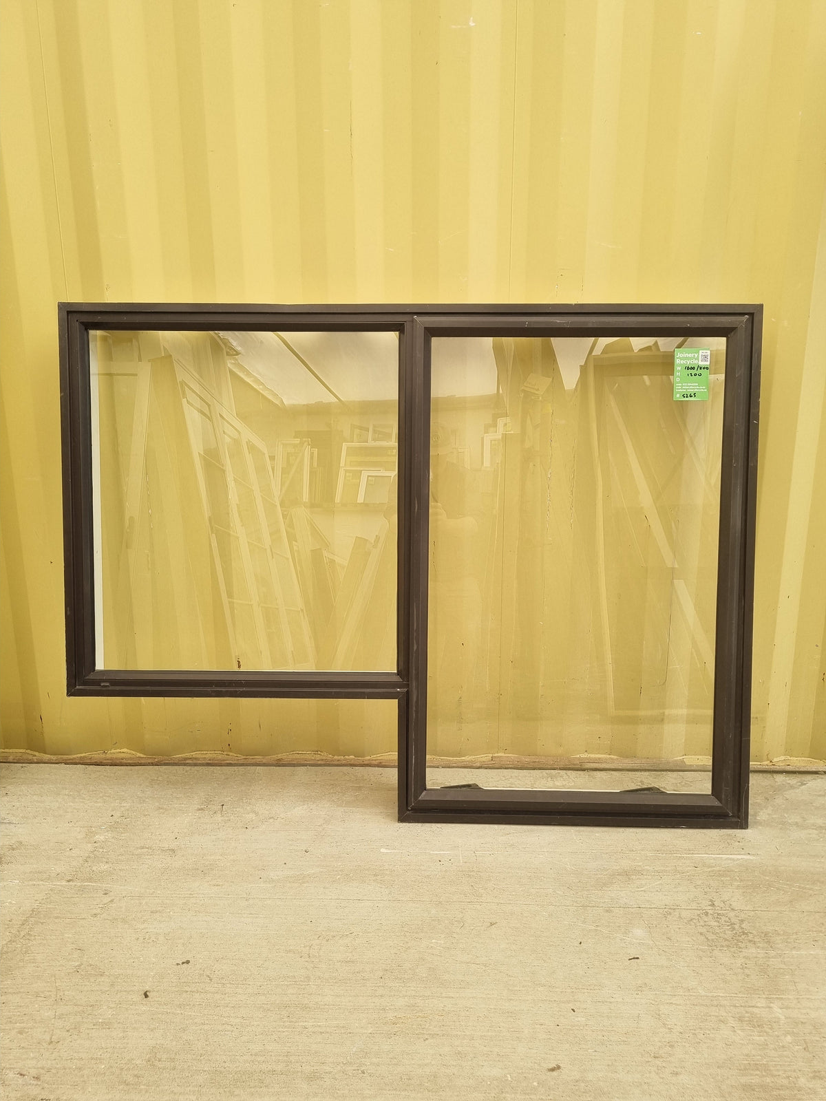 Aluminium Window Brown 1600/1800 W  x 1200 H [#5265 SF] Joinery Recycle