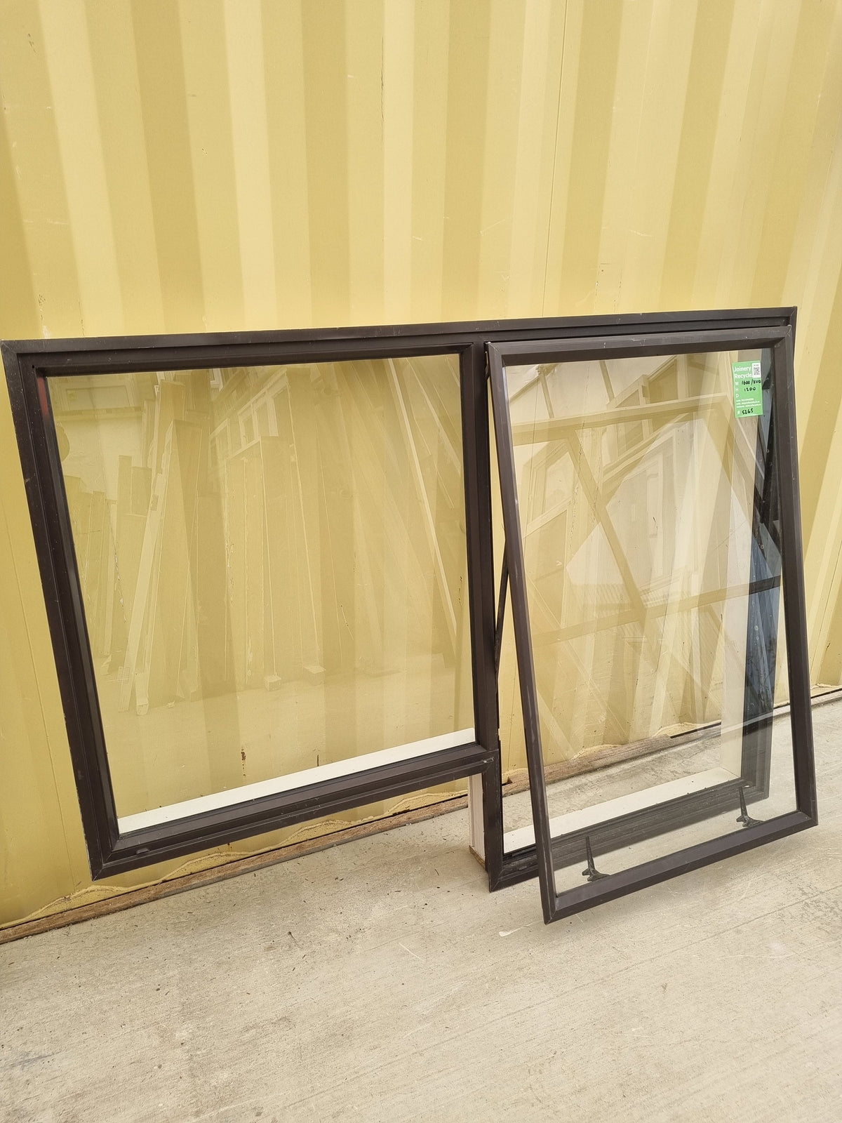 Aluminium Window Brown 1600/1800 W  x 1200 H [#5265 SF] Joinery Recycle