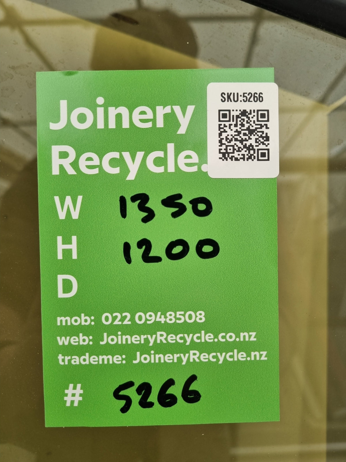 Aluminium Window White   1350 W  x  1200 H  [#5266 SF] Joinery Recycle